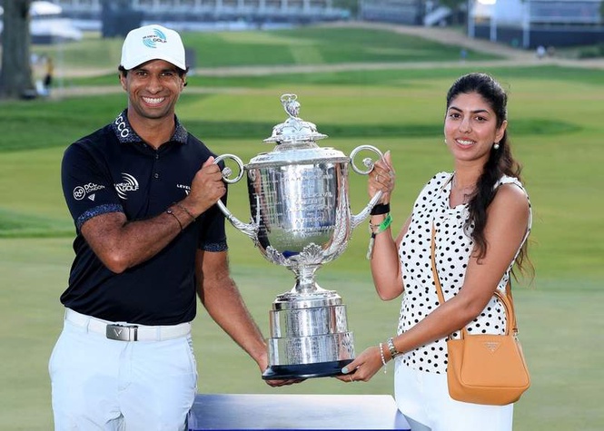 Image from: Aaron Rai makes emotional admission about wife after sensational PGA Championship win