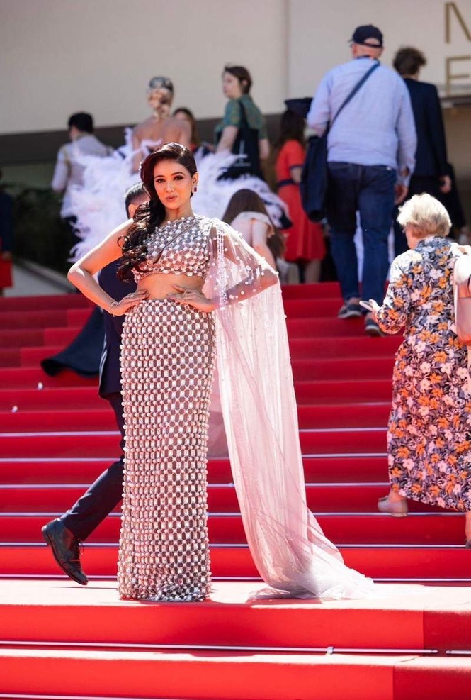 Image from: How a Manish Malhotra Gown Helped Kalpana Shukla Turn a Cannes Moment into a Statement