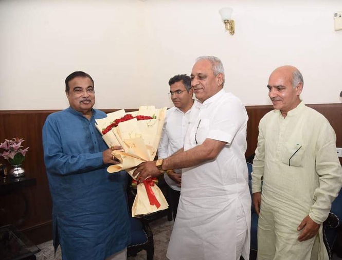 Image from: Haryana minister Gangwa meets Nitin Gadkari; discusses road infra, overbridges in state