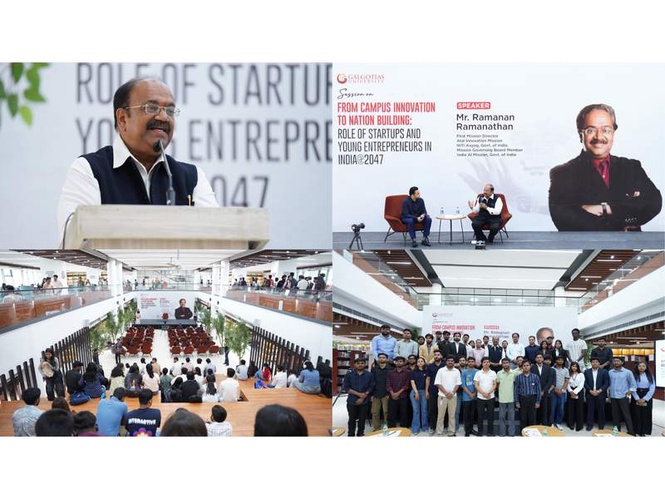 Image from: Ramanan Ramanathan, First Mission Director, Atal Innovation Mission, Applauds Entrepreneurial and Innovation Culture at Galgotias University