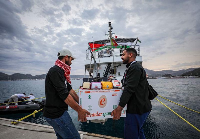 Image from: Gaza aid flotilla activists taken to Ashdod after Israeli interception