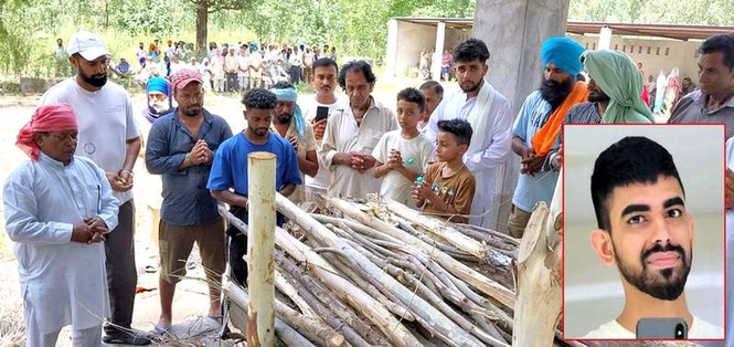 Image from: Youth murdered in Karnal cremated at native village Sandhra in Sham Churasi
