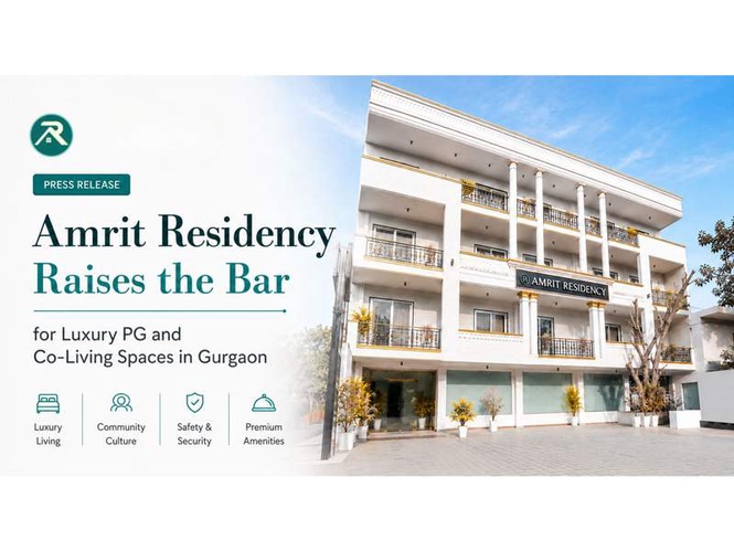 Image from: Amrit Residency Raises the Bar for Luxury PG and Co-Living Spaces in Gurgaon
