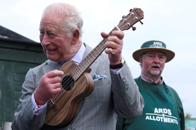 Image from: King Charles shocks locals with ukulele solo as Northern Ireland trip concludes