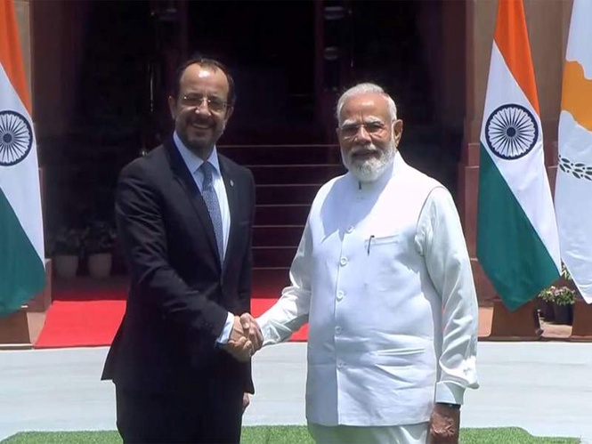 Image from: PM Modi meets Cyprus President Nikos Christodoulides in Delhi; Discussion on expanding bilateral cooperation on agenda