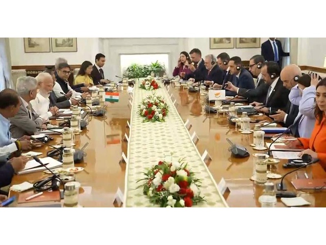 Image from: PM Modi, Cyprus President Nikos Christodoulides hold delegation-level talks in Delhi