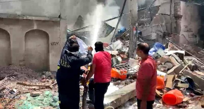 Image from: Several workers injured in massive explosion at chemical factory in Haryana’s Bahadurgarh