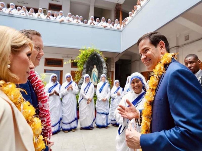 Image from: “Shared values transcend borders”: US envoy Gor accompanies Rubio on visit to Missionaries of Charity