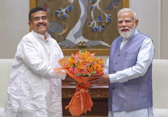Image from: Suvendu Adhikari meets PM Modi; discusses West Bengal’s development, governance