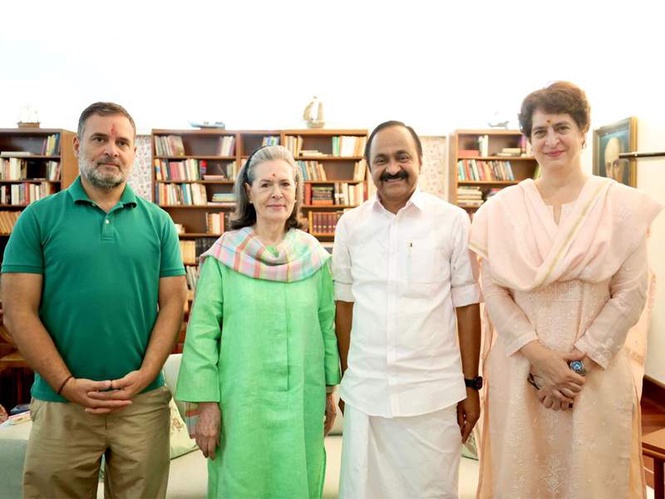 Image from: Keralam CM VD Satheesan meets Sonia Gandhi, Rahul Gandhi and Priyanka Gandhi on visit to Delhi