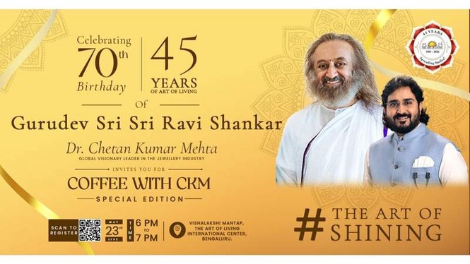 Image from: Dr. Chetan Kumar Mehta to Host Gurudev Sri Sri Ravi Shankar on Coffee with CKM