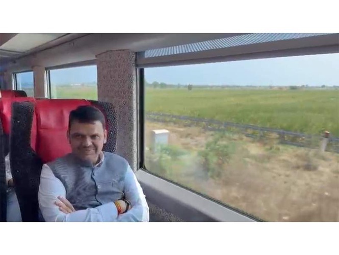 Image from: Maharashtra CM Fadnavis travels to Shirdi via Vande Bharat train after PM Modi's appeal on fuel conservation