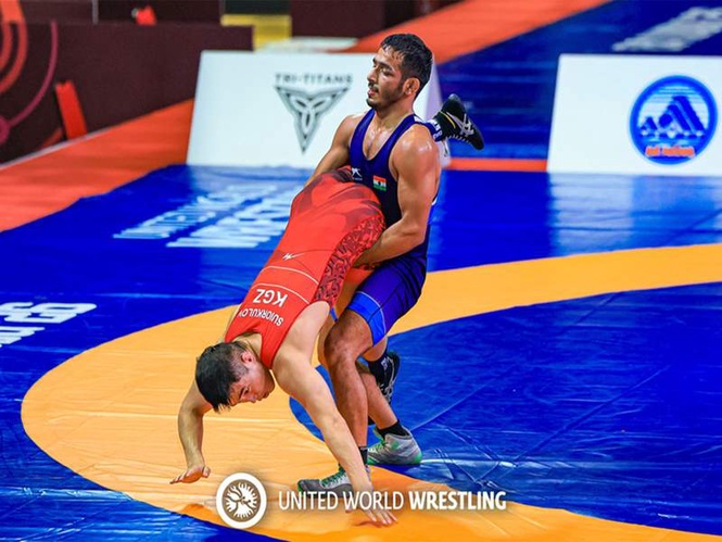 Image from: Sagar Singh, Suraj enter final as India make strong start at U23 Asian Wrestling Championships