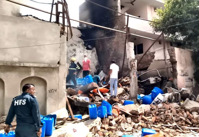 Image from: 23-year-old worker’s body recovered 24 hours after Bahadurgarh factory blast