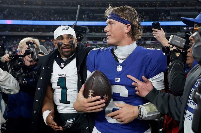 Image from: Jaxson Dart’s Donald Trump moment draws Jalen Hurts call out from liberal political commentator