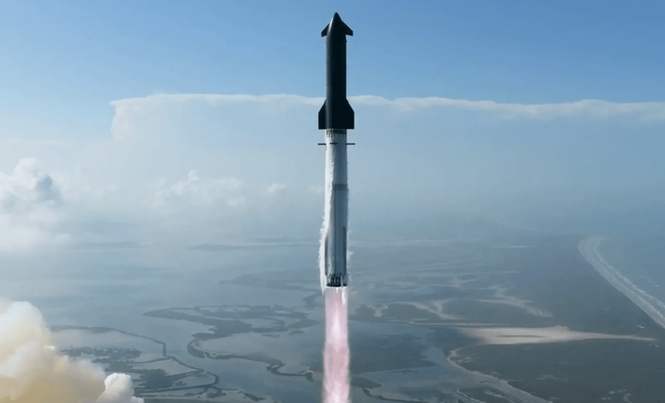 Image from: SpaceX’s Most Powerful Rocket Yet Soars Into Orbit On First Test Flight