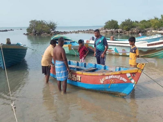 Image from: Tamil Nadu fisherman stranded off Sri Lankan coast rescued safely