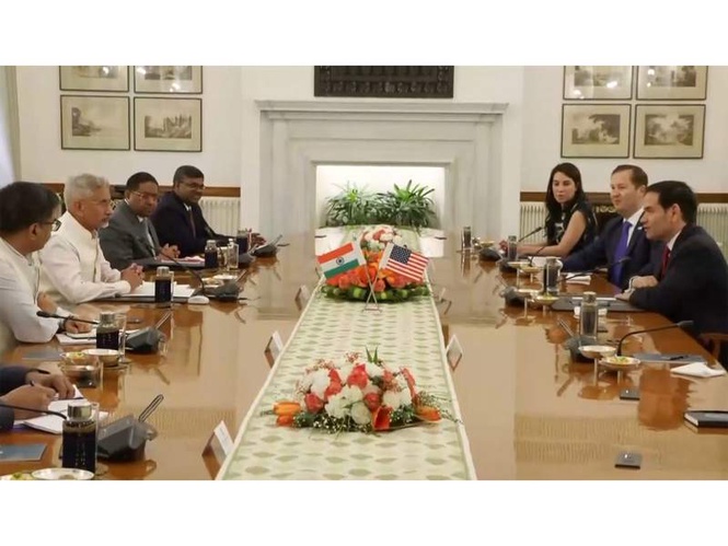 Image from: EAM Jaishankar holds delegation-level talks with US State Secry Marco Rubio at Hyderabad House