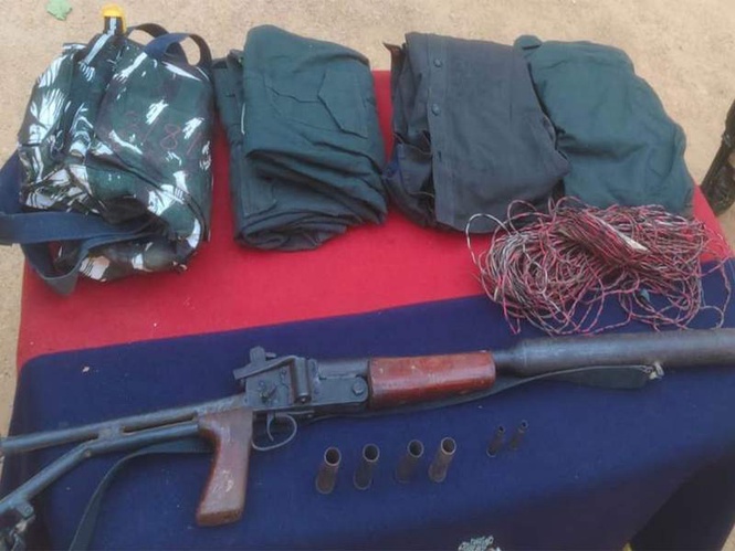 Image from: Security forces seize rifles, BGL launchers, detonators during anti-Naxal searches in Chhattisgarh