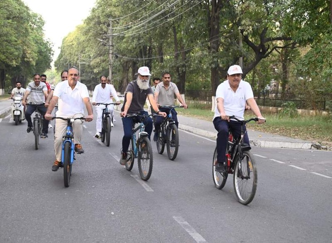 Image from: ‘Sunday on cycle’ rally held at Kurukshetra University