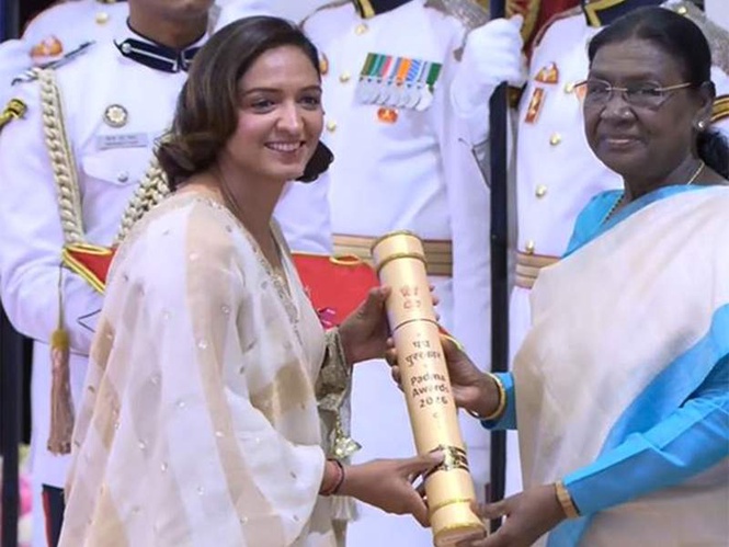 Image from: Harmanpreet Kaur conferred Padma Shri after historic World Cup triumph
