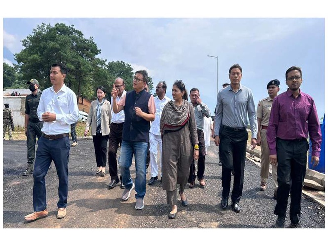 Image from: MOS Sports Raksha Khadse reviews progress of National Sports University campus and interacts with athletes in Imphal