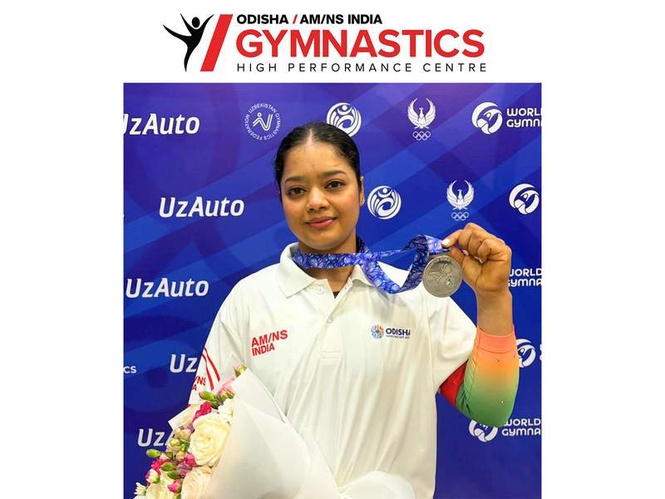 Image from: Pranati Nayak wins silver at FIG World Challenge Cup 2026