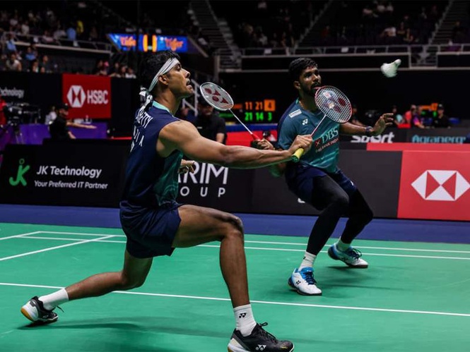 Image from: P V Sindhu & Satwik-Chirag begin Singapore Open with wins