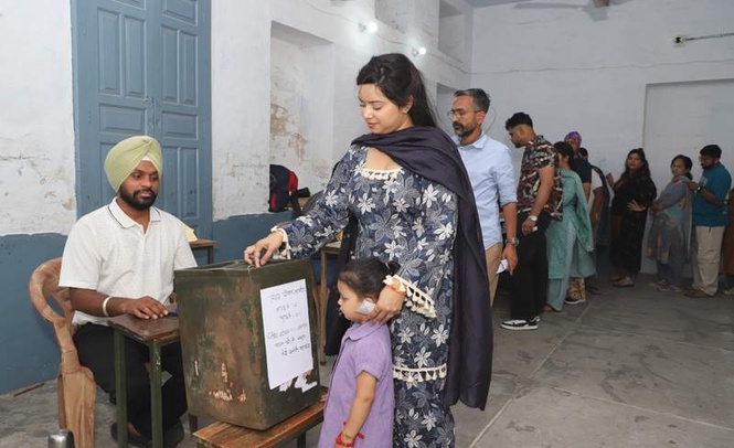 Image from: 60.70% polling for civic bodies in Nawanshahr