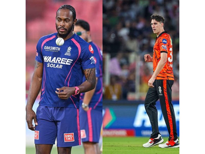 Image from: All eyes on speed guns: Archer, Cummins bring ‘The Ashes’ flavour to SRH-RR Eliminator