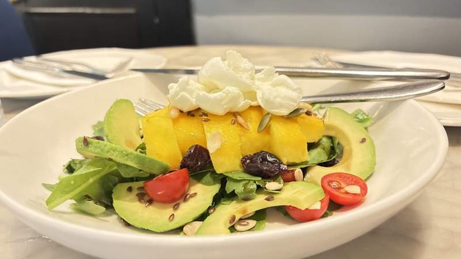 Image from: Chef Tenzin Losel’s Mango Avocado Burrata Salad with Balsamic Honey Dressing is perfect for warm summer days