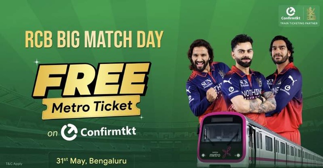 Image from: ConfirmTkt Marks RCB’s Historic Finals Entry with Free Metro Rides on May 31st, 2026 for RCB Fans Across Bengaluru