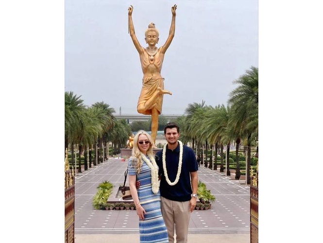 Image from: Tiffany Trump and her husband on India tour, visit Akshardham Temple in Delhi