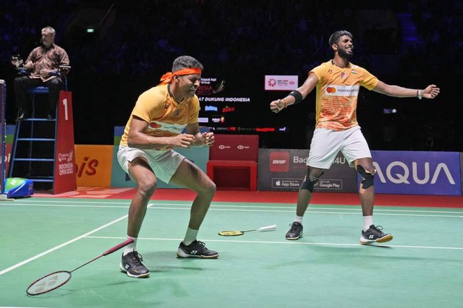 Image from: Satwik-Chirag upset world champion Korean pair to book Singapore Open final berth