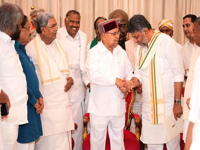 Image from: "Committed to serving people of state with dedication": DK Shivakumar stakes claim to form govt in Karnataka