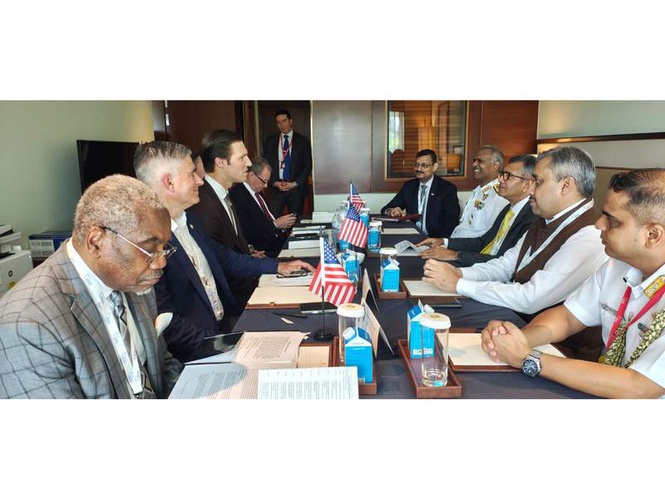 Image from: Defence Secretary Rajesh Kumar Singh meets bipartisan US Congress Delegation on Shangri-La Dialogue sidelines