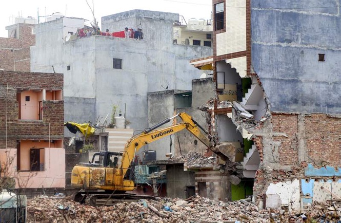 Image from: Demolition drive in northwest Delhi’s Shalimar Bagh to remove encroachments