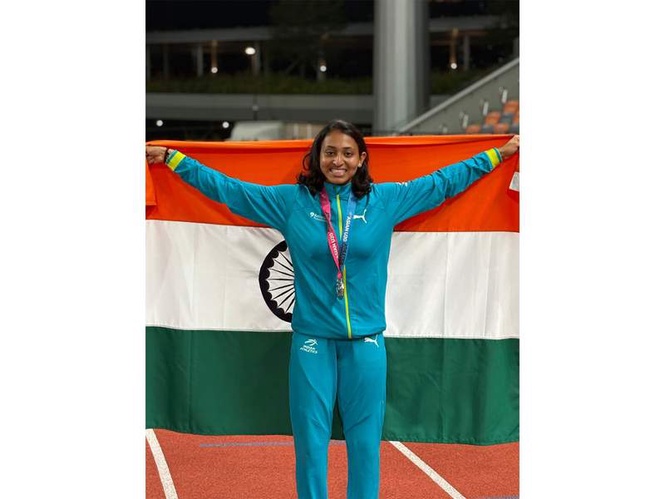 Image from: Gujarat sprinter Kajal Vaja bags silver medal at Asian U-20 Athletics Championships