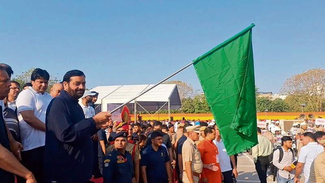 Image from: Haryana CM Nayab Singh Saini flags off 312 emergency response vehicles in Gurugram