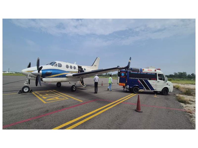 Image from: Uttarakhand: Airport Authority of India (AAI) team manages successful operation of emergency medical flight at Pantnagar Airport