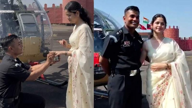 Image from: Army officer’s surprise marriage proposal after passing-out parade
