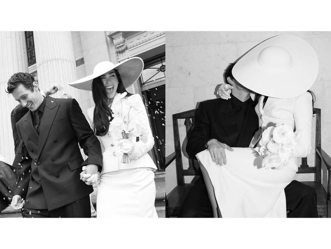 Image from: Dua Lipa, Callum Turner bring classic romance in wedding pictures