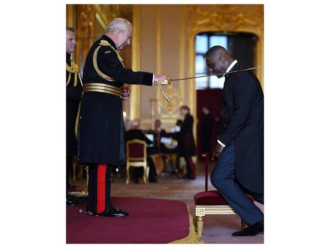 Image from: Actor Idris Elba knighted by King Charles at Windsor Castle