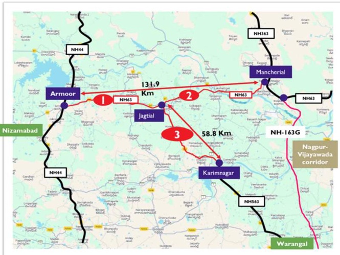 Image from: Cabinet approves widening of NH-63 Armoor-Mancherial section under Hybrid Annuity Model
