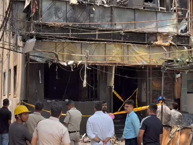 Image from: MEA coordinating with foreign embassies after Malviya Nagar hotel fire kills 21, including 17 foreign nationals