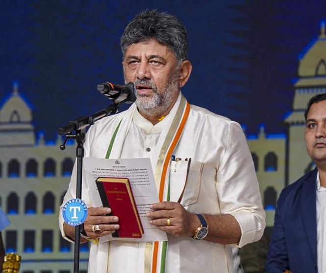 Image from: DK Shivakumar takes oath as Karnataka CM amid Congress’ show of unity