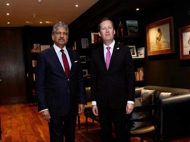 Image from: Ambassador Gor meets business tycoon Anand Mahindra, discusses investments in US