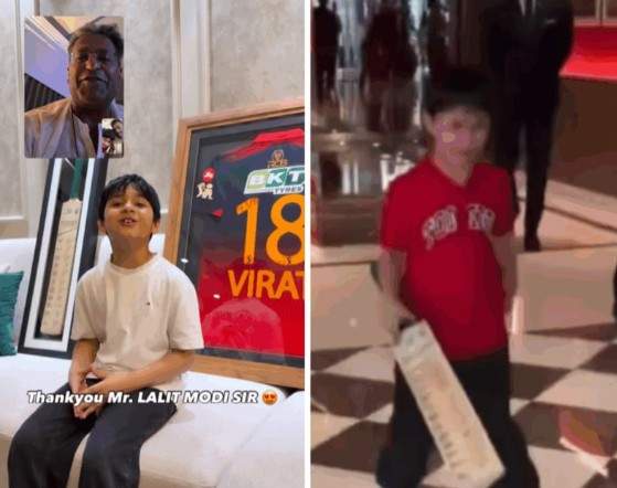 Image from: Denied autograph by Virat Kohli, young fan gets ‘unique gift’ from former IPL chairman Lalit Modi