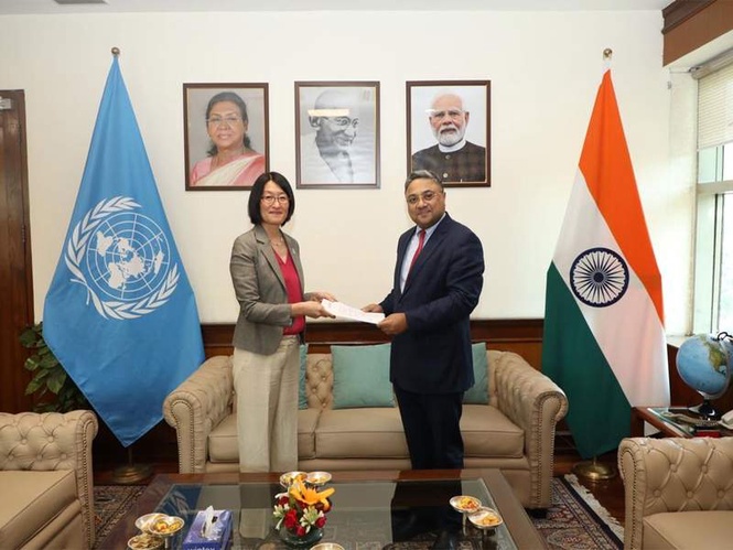 Image from: UN Women in India Country Representative Shoko Ishikawa presents her credentials