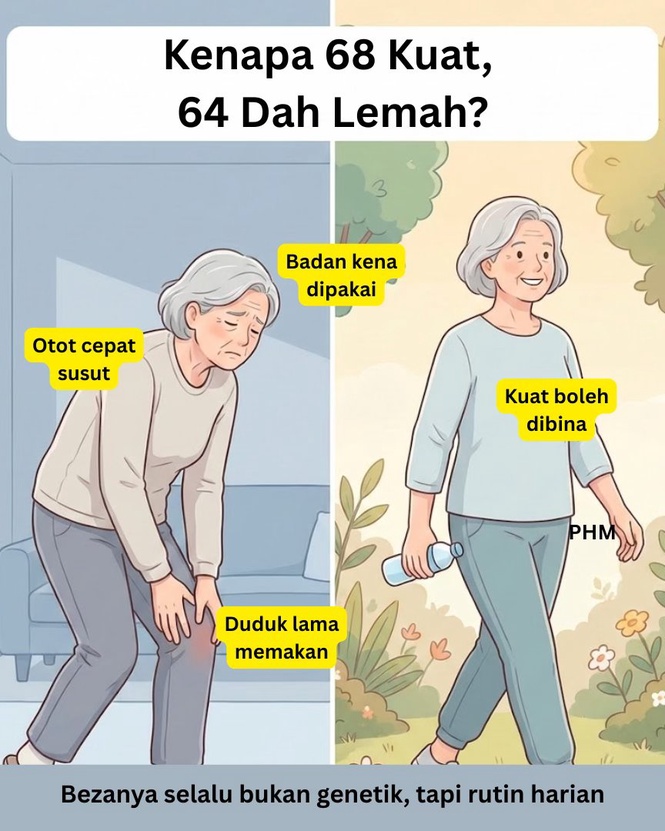 Image from: Kenapa ada yang umur 68 kuat, yang umur 64 dah lemah?